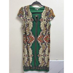 Studio One New York Women’s Dress Size Small Green Paisley Print Shift